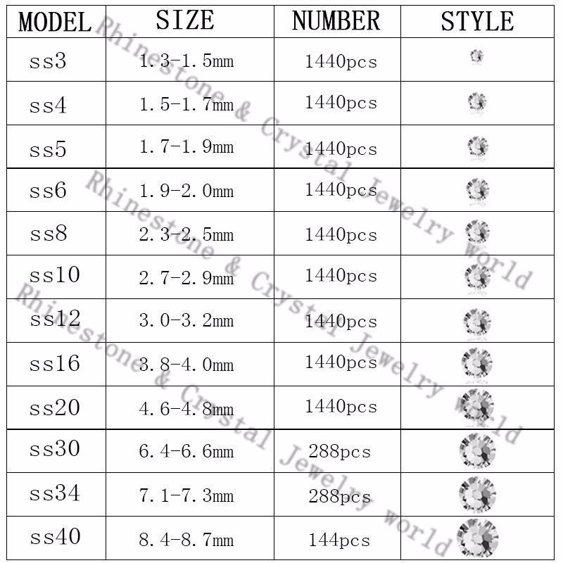super-glitter-rhinestones-Crystal-AB-ss3-ss40-DMC-Non-Hot-Fix-FlatBack-strass-Sewing-amp-Fabric-garm-32248572493