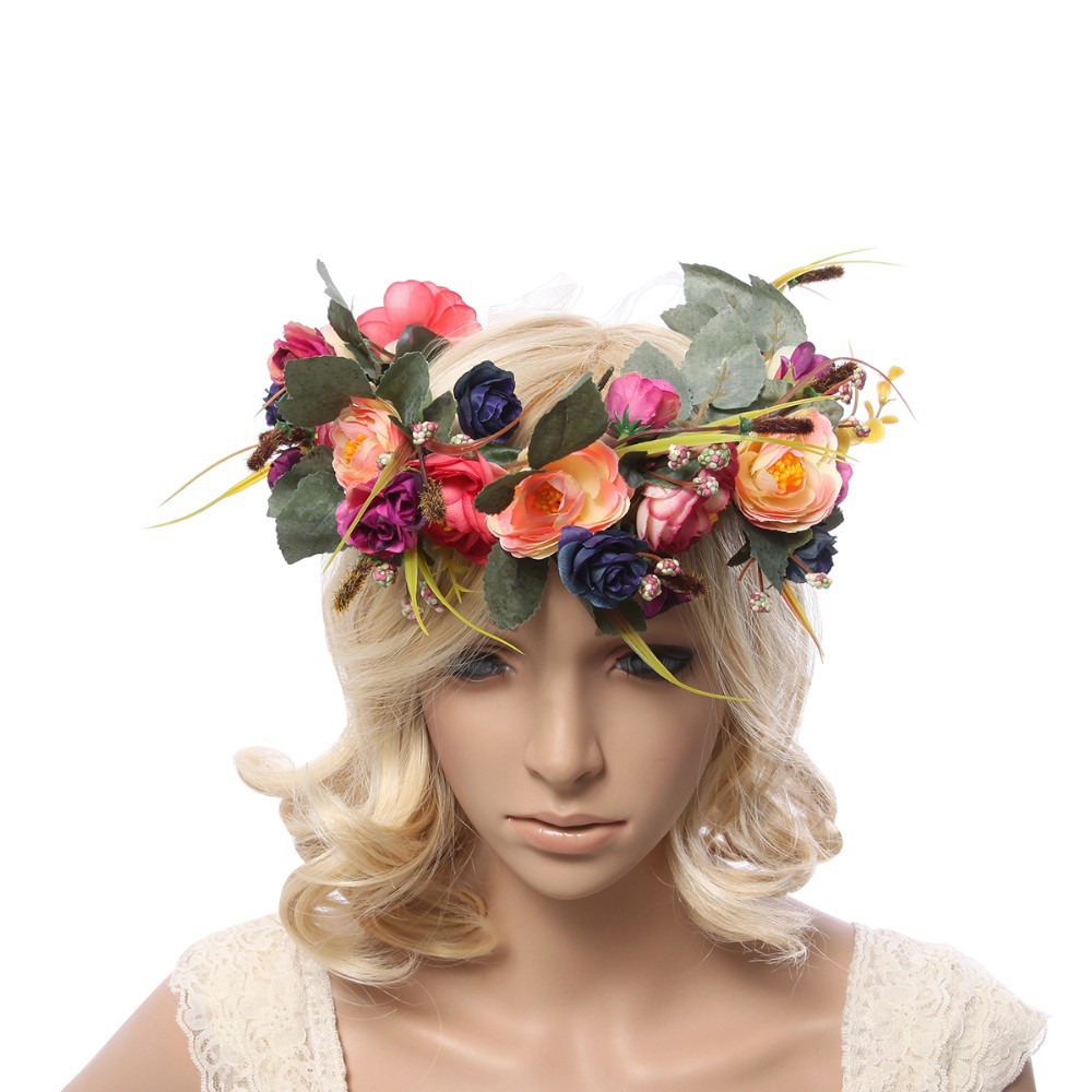 women-flower-crown-Flower-Garland-headpiece-for-Wedding-Festivals-Girls-flower-Wreath-Headpiece-girl-32411990152