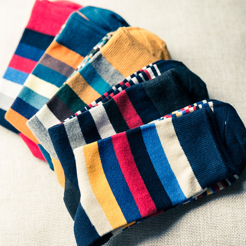 1Pairs Men's Socks Chaussette Striped 3D Print Male Long Socks Long Men ...