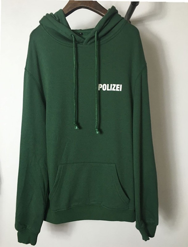 2016 sweatshirt oversized Green Polizei 16ss Embroidered hoodie with ...