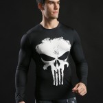 2017 Brand Men Marvel Superhero T Shirt Punisher Long Sleeve T Shirts Fitness Superman 3D Shirts Compression Shirt Tights Male