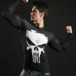 2017 Brand Men Marvel Superhero T Shirt Punisher Long Sleeve T Shirts Fitness Superman 3D Shirts Compression Shirt Tights Male