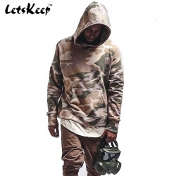 2017 LetsKeep oversized Camouflage hoodies men pullover hooded Military sweatshirts mens tracksuit camo hoodie Kanye West, MA222