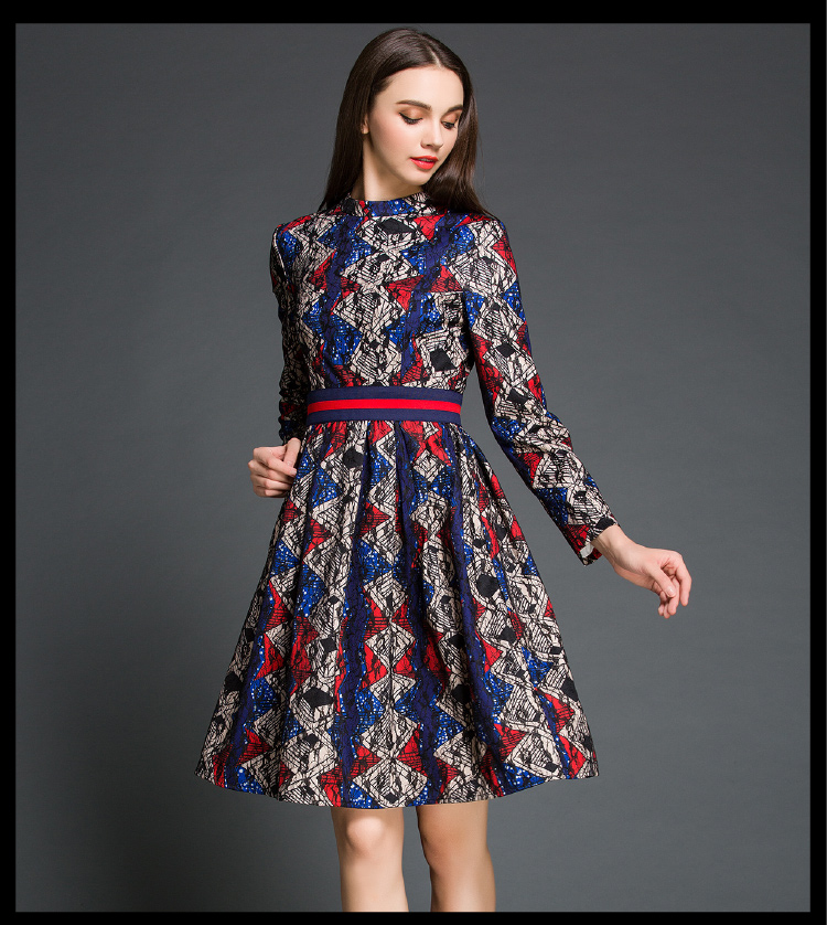 Autumn High End Vintage Fashion Lace Midi Dress Plus Size Women Long ...