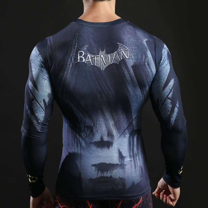 Batman Compression T shirt Superhero Tops 3d Fitness Men T-shirts Superman Streetwear...
