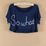 Candy Color Modal Crop Top 2017 Summer Style Print Letters So What Loose Short Sleeve Short T Shirt Femme Sexy Tops