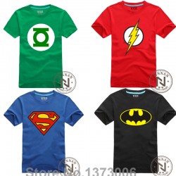Comic Super Hero T Shirt Superman Batman Captain America the Flash Cartoon Movie Men Boy Cosplay T-Shirts Tshirt Geek Tee