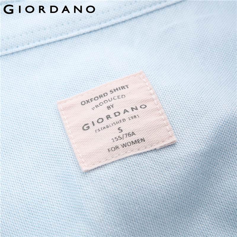 Giordano Women Shirt Dress Long Sleeves Casual Dress Robe Femme Cotton ...