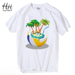 HanHent Beach Style T-shirts Man Creative Tree Fashion Cotton Round Neck Fitness Tshirts Funny Brazil Style T shirt Men