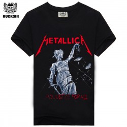 Iron maiden AC DC Metallica The Beatles Nirvana Guns N Roses Rock Black Printed Men's Men T Shirt T-shirt Short Sleeve T shirt