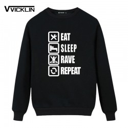 Music DJ Dimitri Vegas Fleece Hoodies Sweatshirt Men Letters Printed Eat Sleep Smash Repeat Cotton Plus Size