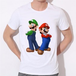 New Summer Super Mario T Shirt Men Cartoon Game T-shirts Men 2016 Fashion Short Sleeve O-neck Mario Tops Tee 37N-19#