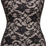 Nice-forever Pop Stylish Floral Black Lace White Lining Patchwork One-piece Elegant Sleeveless Bodycon Pencil Women Dress S09