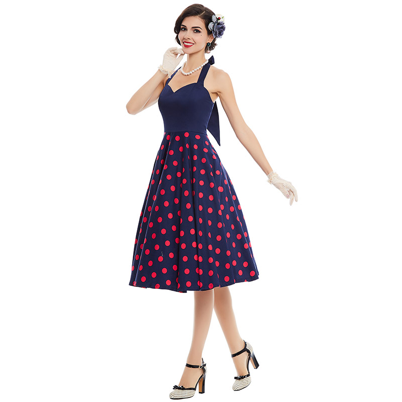 Sisjuly women rockabilly vintage dress summer pin up polka dots 1950s ...