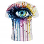 VMT 2017 Classic model 3d T-shirt  men&women 3d funny print colorful crying eyes  thin style casual Tshirts