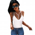 Z&KOZE Womens Spaghetti Strap Summer Plus Size Vest Top Casual Bodycon Sleeveless Tank Tops Hollow Out V Neck Sexy Camis