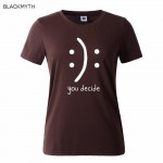 you decide Letter Printed Women T shirt Black Combed Cotton Fashion Woman Tee Womens  Fashion Vogue T shirts