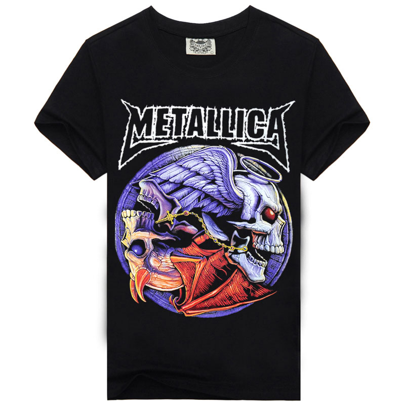 Men`s Black T-shirts 2017 Casual Tee Shirt Men M-XXXL Metallica Metal ...