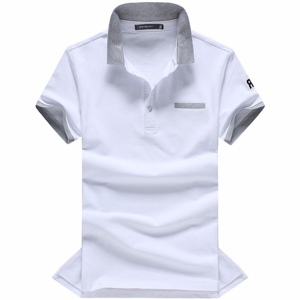 Polo shirt solid summer short sleeve turndown collar men polos