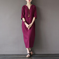 Summer-Dress-Patchwork-Solid-Color-Women-Dress-Casual-Loose-Vintage-Dress-Slash-Neck-Batwing-Sleeve--32628865060